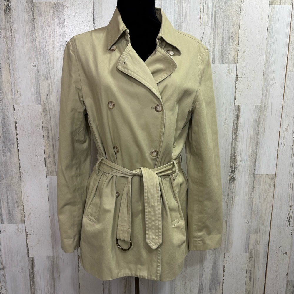 Casual Corner Tan Trench Coat with Belted Waist